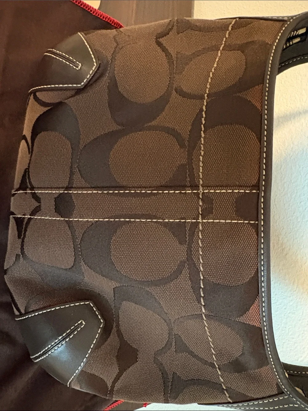 Coach Brown Signature Canvas Hobo Bag